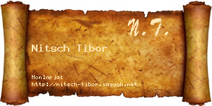 Nitsch Tibor névjegykártya
